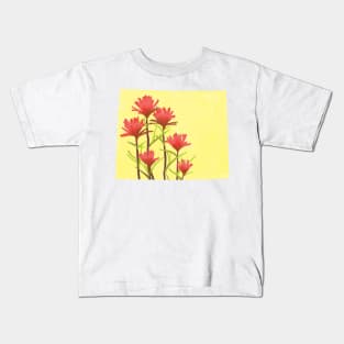 Wyoming Indian Paintbrush Kids T-Shirt